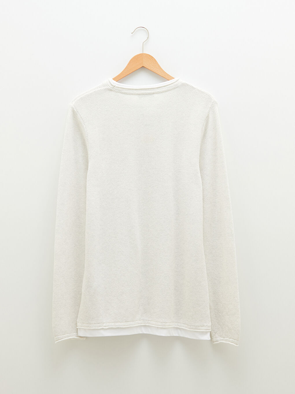 Crew Neck Long Sleeve Thin Men's Tricot Sweater-6