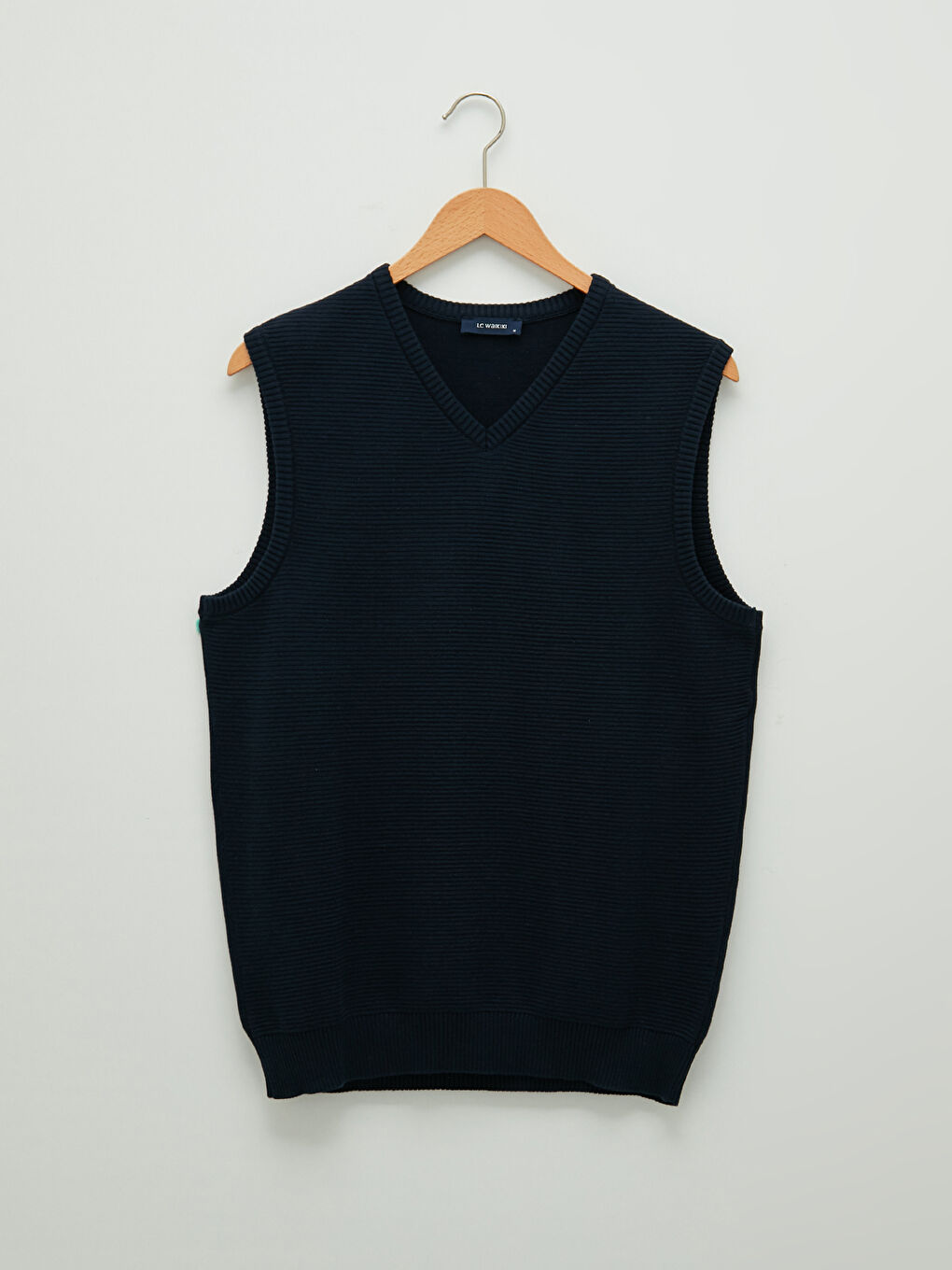 سترة صوفية بدون أكمام بياقة على شكل حرف V عادية للرجال-6