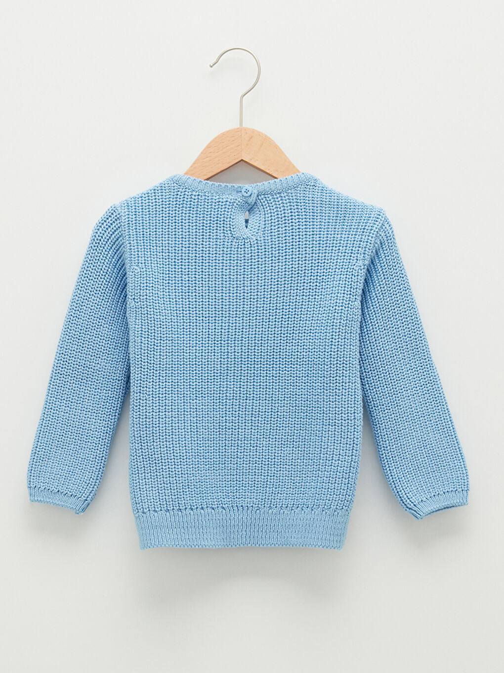Пуловер от трико с кръгло деколте и дълъг ръкав за бебета момичета-1