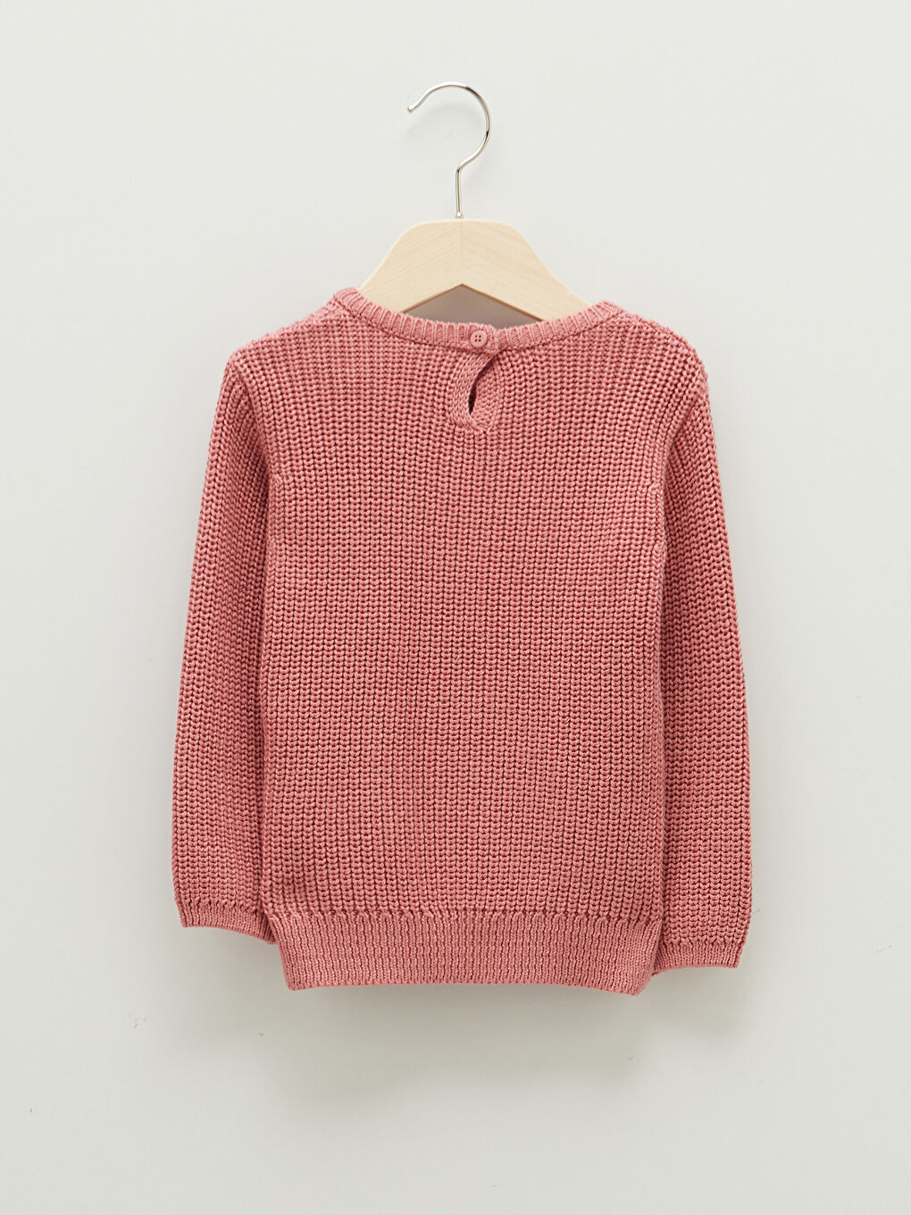 Пуловер от трико с кръгло деколте и дълъг ръкав за бебета момичета-1