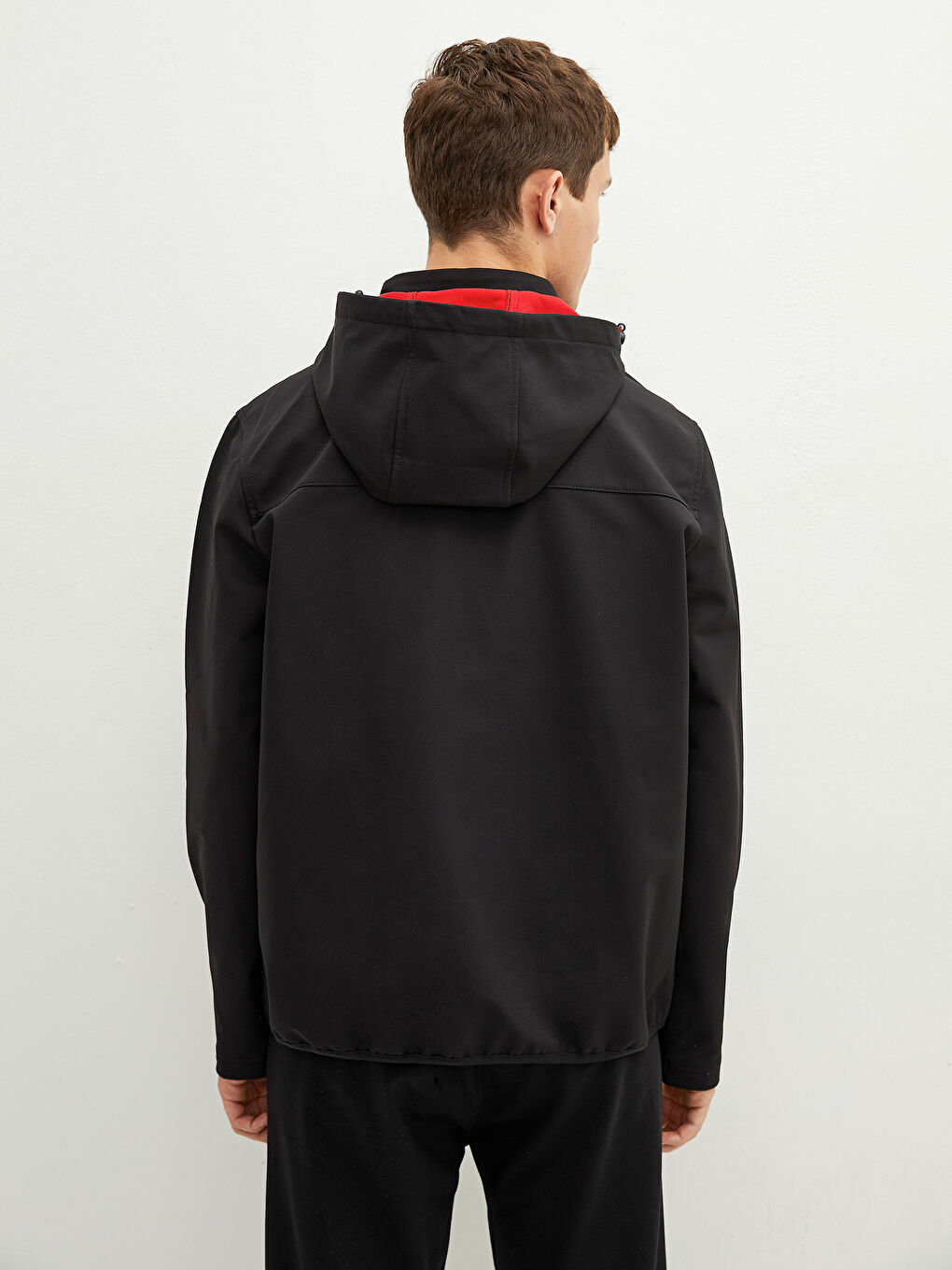 Palton Subțire Bărbătesc cu Glugă și Croială Largă-4