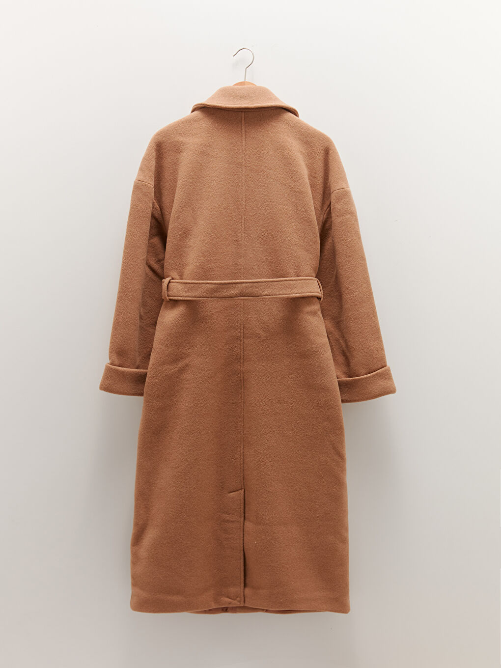Shirt Collar Straight Long Sleeved Pocket Detailed Women's Cachet Coat-7