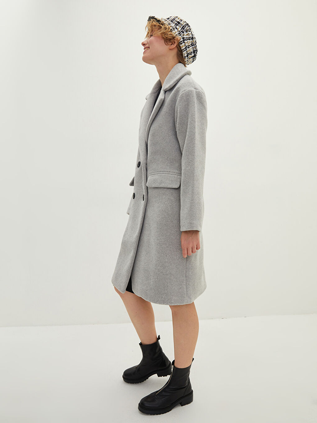 LCW Vision Jacket Collar Women's Cachet Overcoat -W10866Z8-LAL