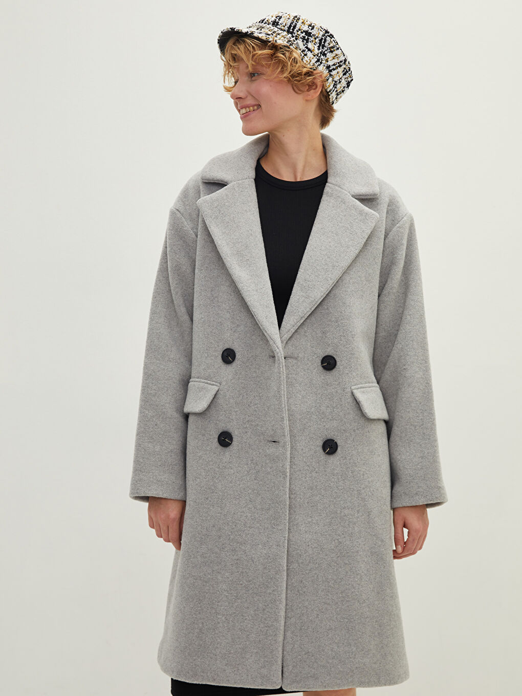 LCW Vision Jacket Collar Women's Cachet Overcoat -W10866Z8-LAL