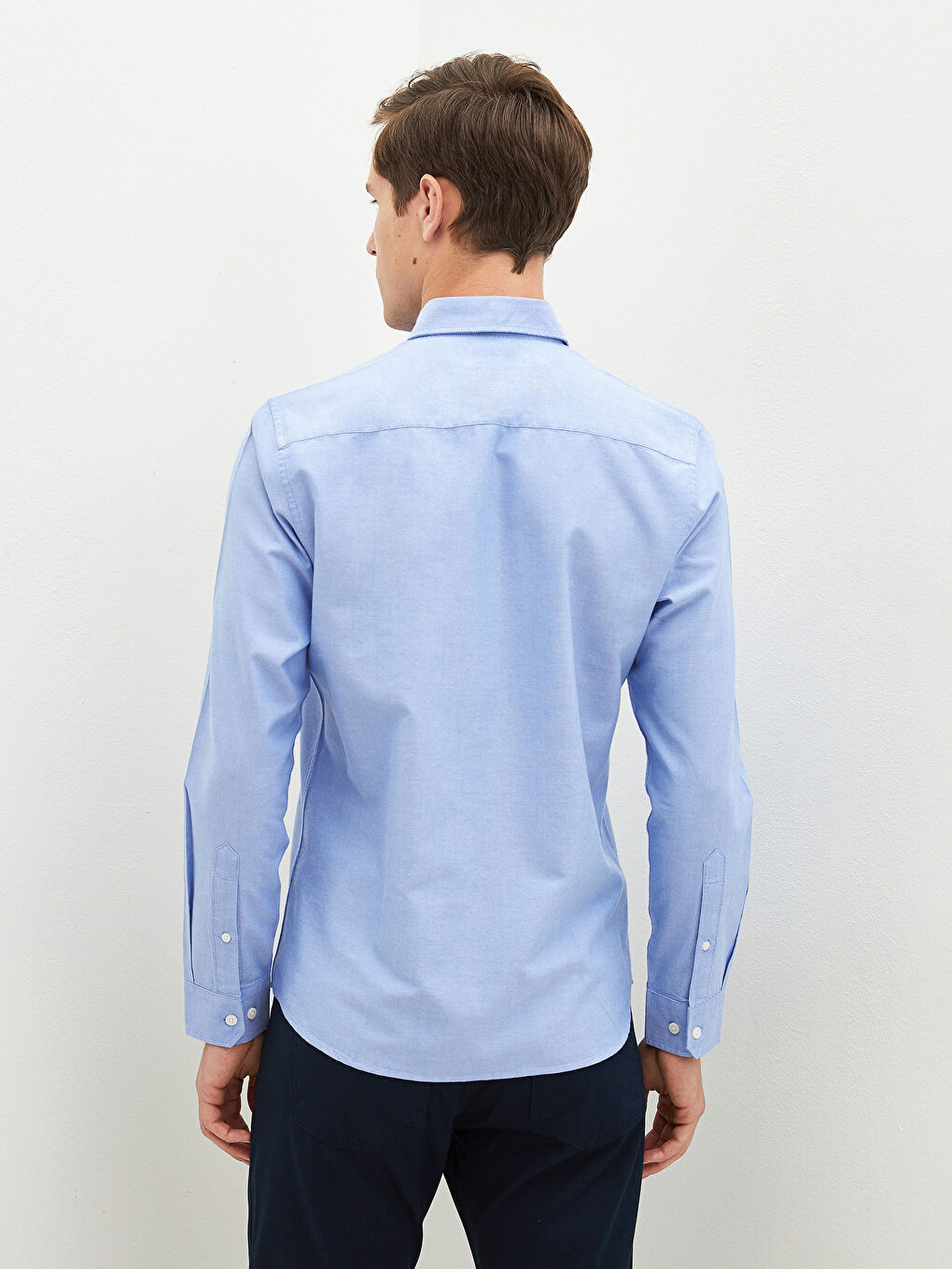 Chemise Oxford Slim Fit à Manches Longues pour Hommes-3