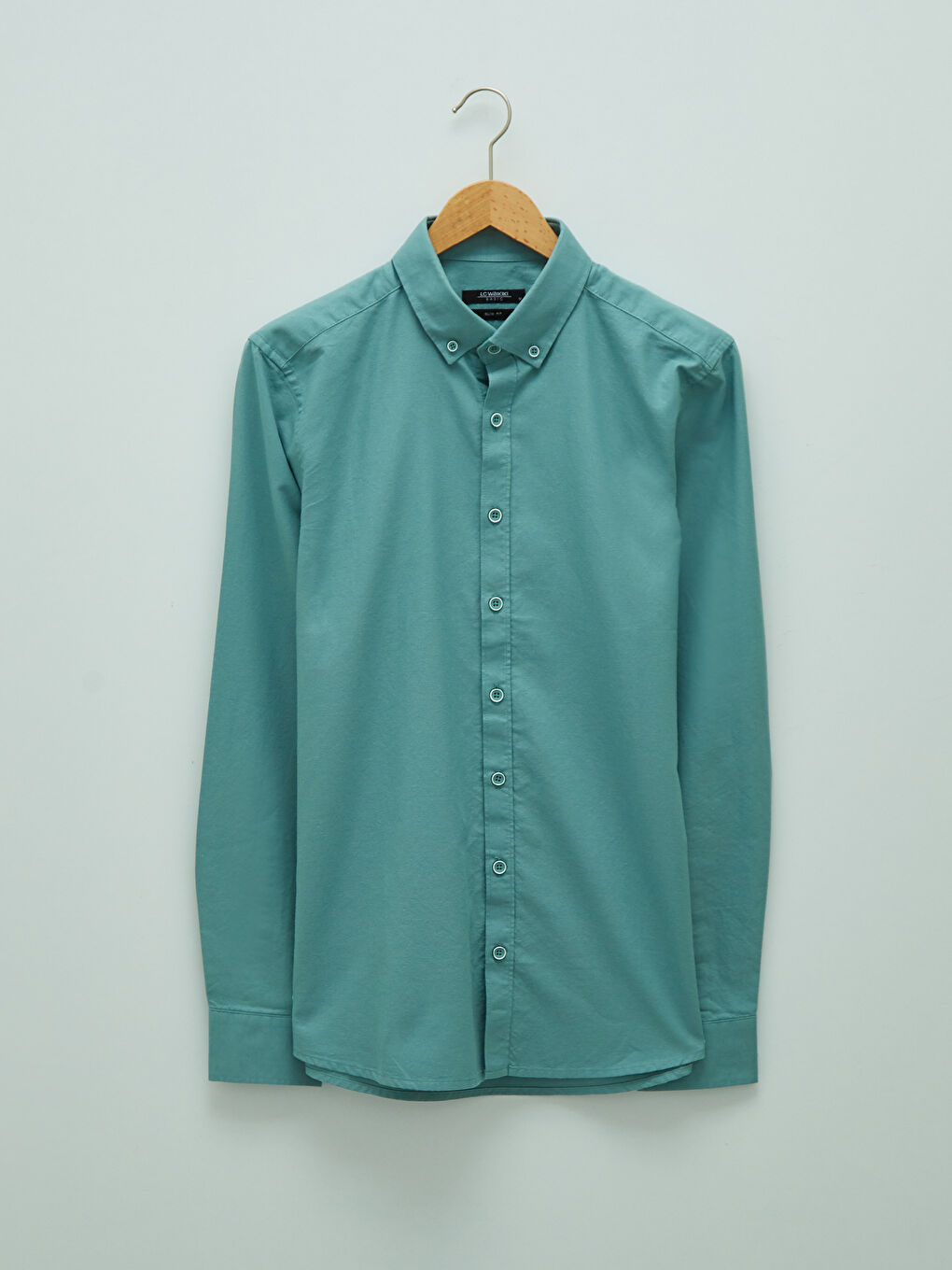 Slim Fit Long Sleeve Oxford Men's Shirt-4