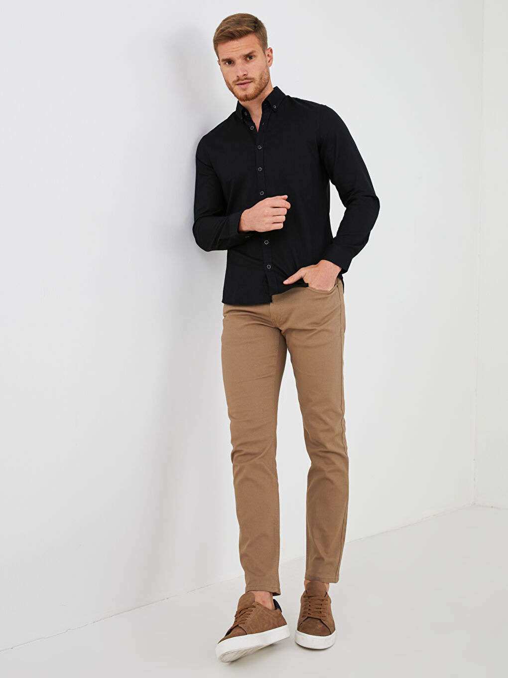 LCWAIKIKI Basic Slim Fit Long Sleeve Oxford Men's Shirt -W10880Z8-CVL