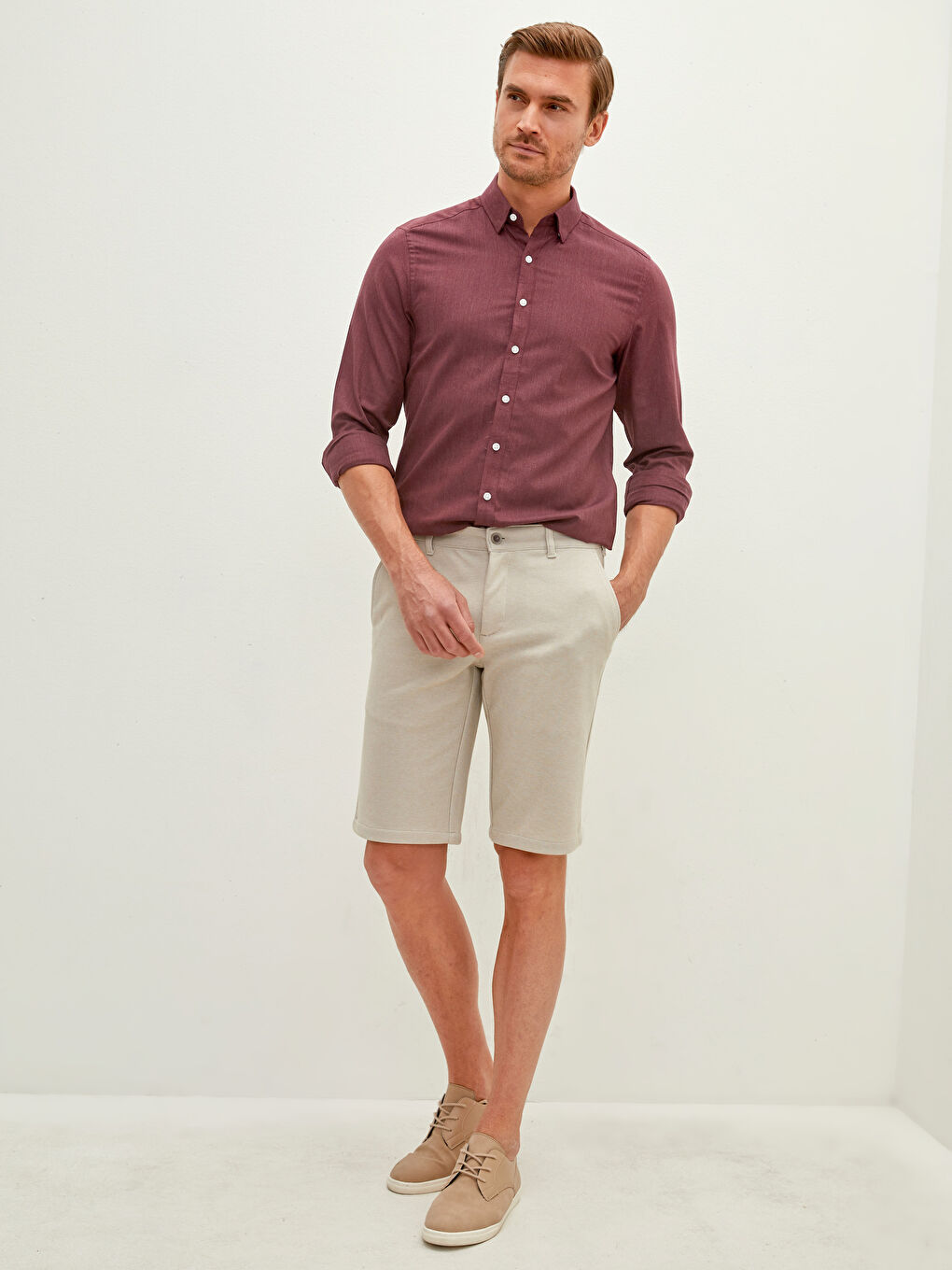 Usko Krojena Muška Košulja Dugih Rukava-2