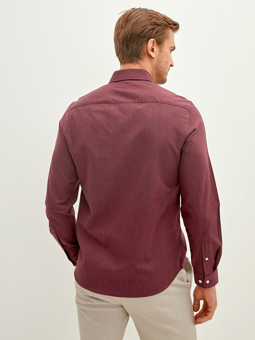 Usko Krojena Muška Košulja Dugih Rukava-4