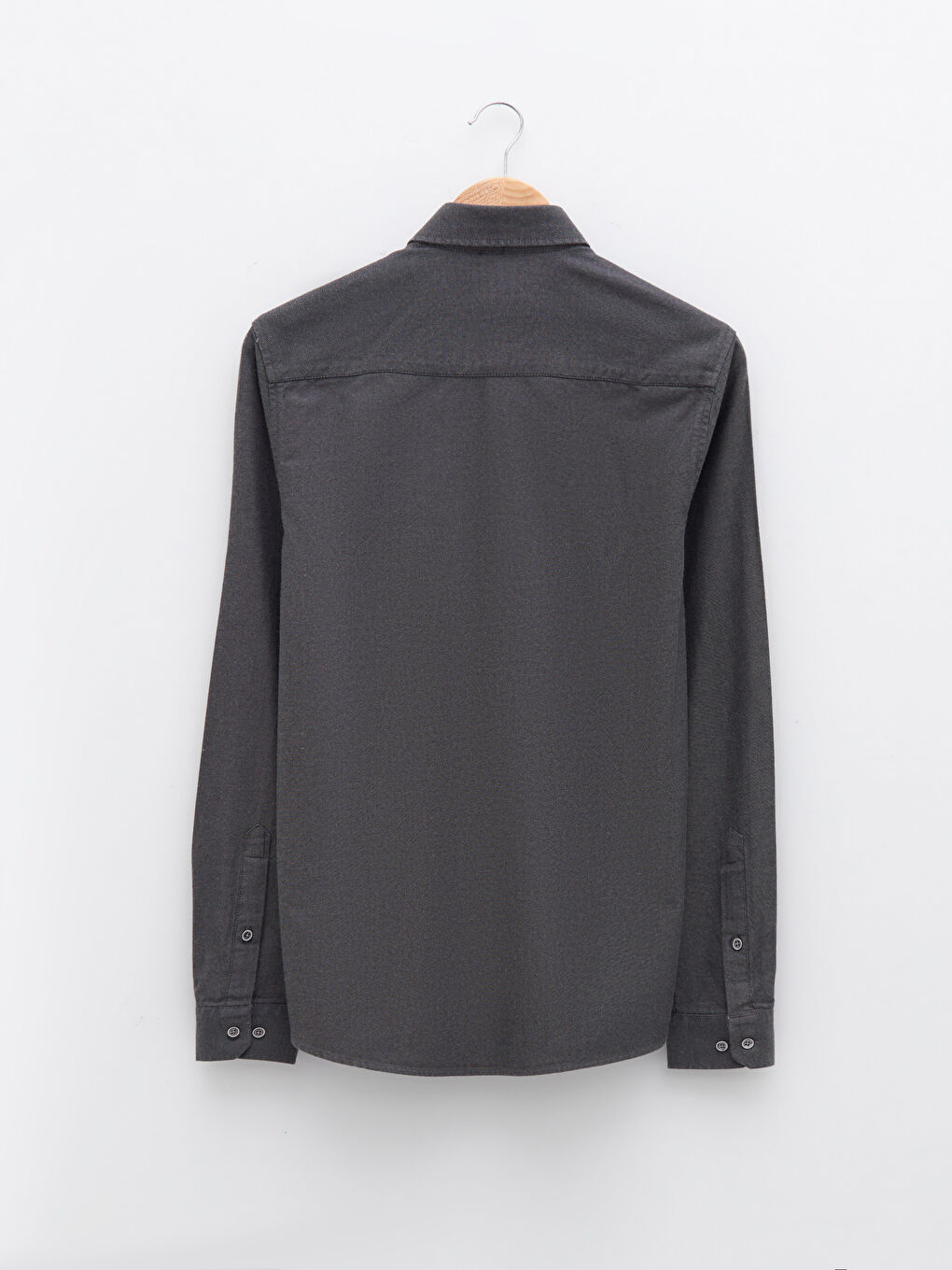 Antrasit Slim Fit Uzun Kollu Gabardin Erkek Gömlek-6