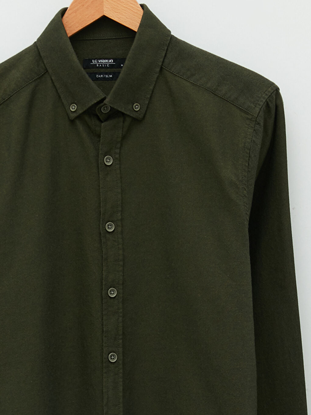 LCWAIKIKI Basic Slim Fit Long Sleeve Gabardine Men's Shirt -W10890Z8-CZE
