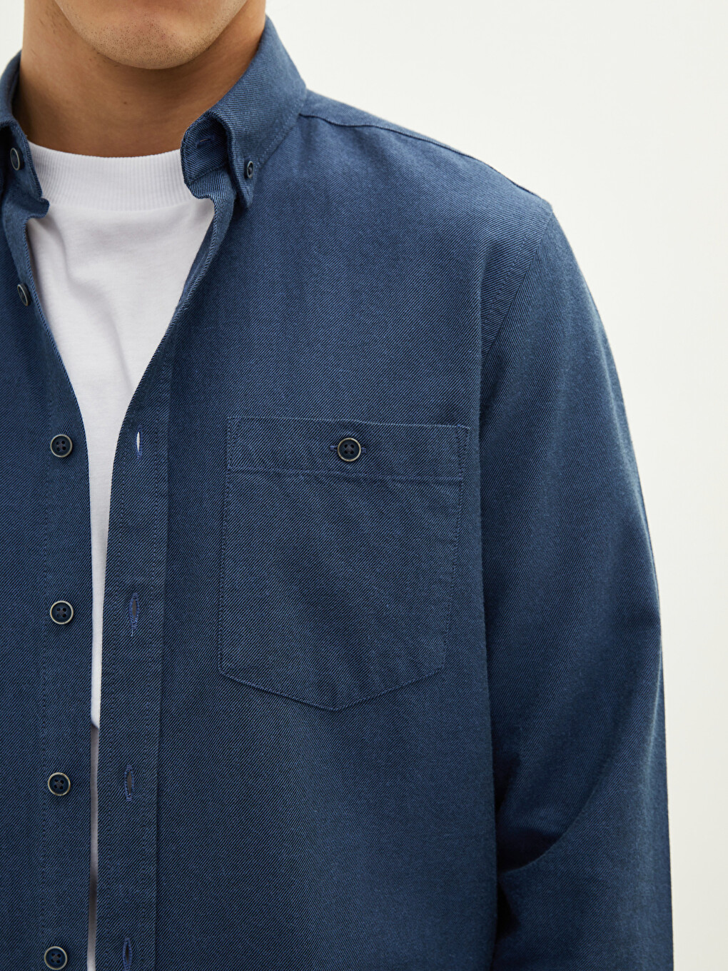 Regular Fit Long Sleeve Gabardine Men's Shirt-3