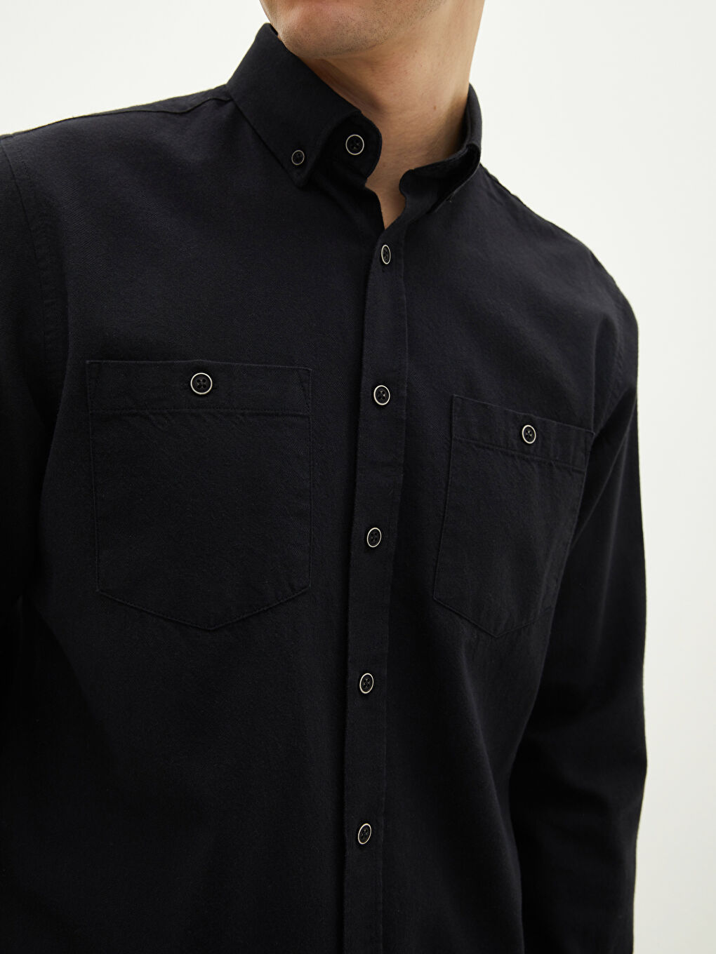 LCWAIKIKI Basic Regular Fit Long Sleeve Gabardine Men's Shirt -W10891Z8-CVL