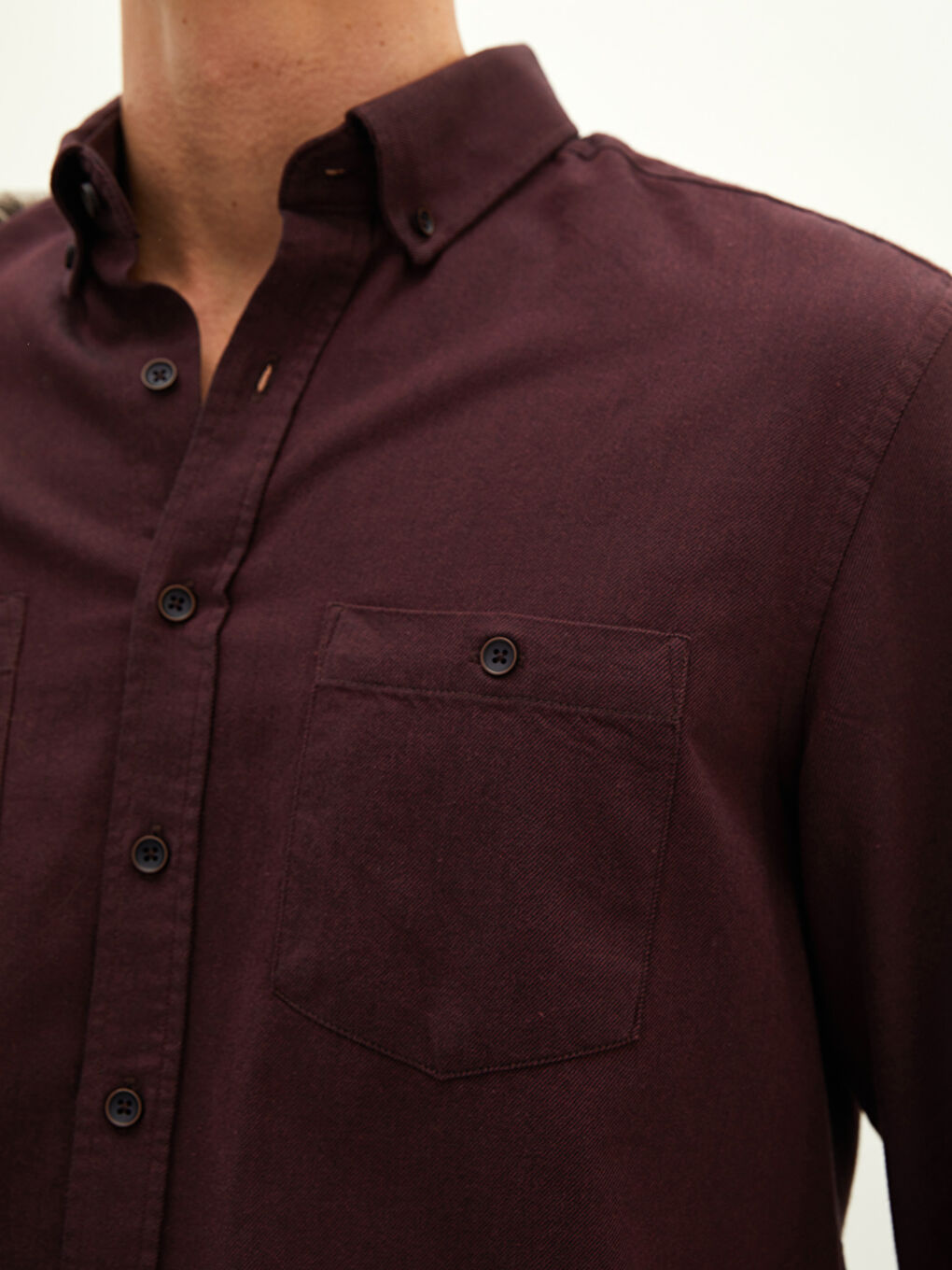 LCWAIKIKI Basic Regular Fit Long Sleeve Gabardine Men's Shirt -W10891Z8-CUX