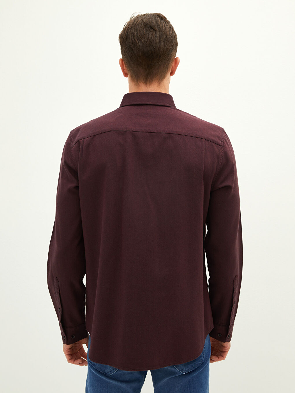 LCWAIKIKI Basic Regular Fit Long Sleeve Gabardine Men's Shirt -W10891Z8-CUX