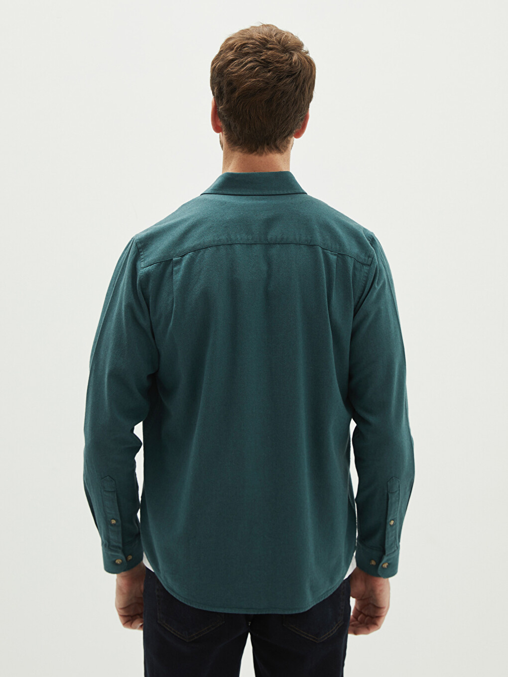Regular Fit Long Sleeve Gabardine Men's Shirt-4