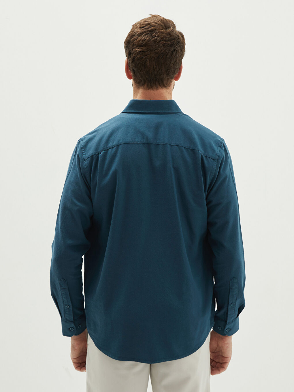 LCWAIKIKI Basic Regular Fit Long Sleeve Gabardine Men's Shirt -W10891Z8-HFG