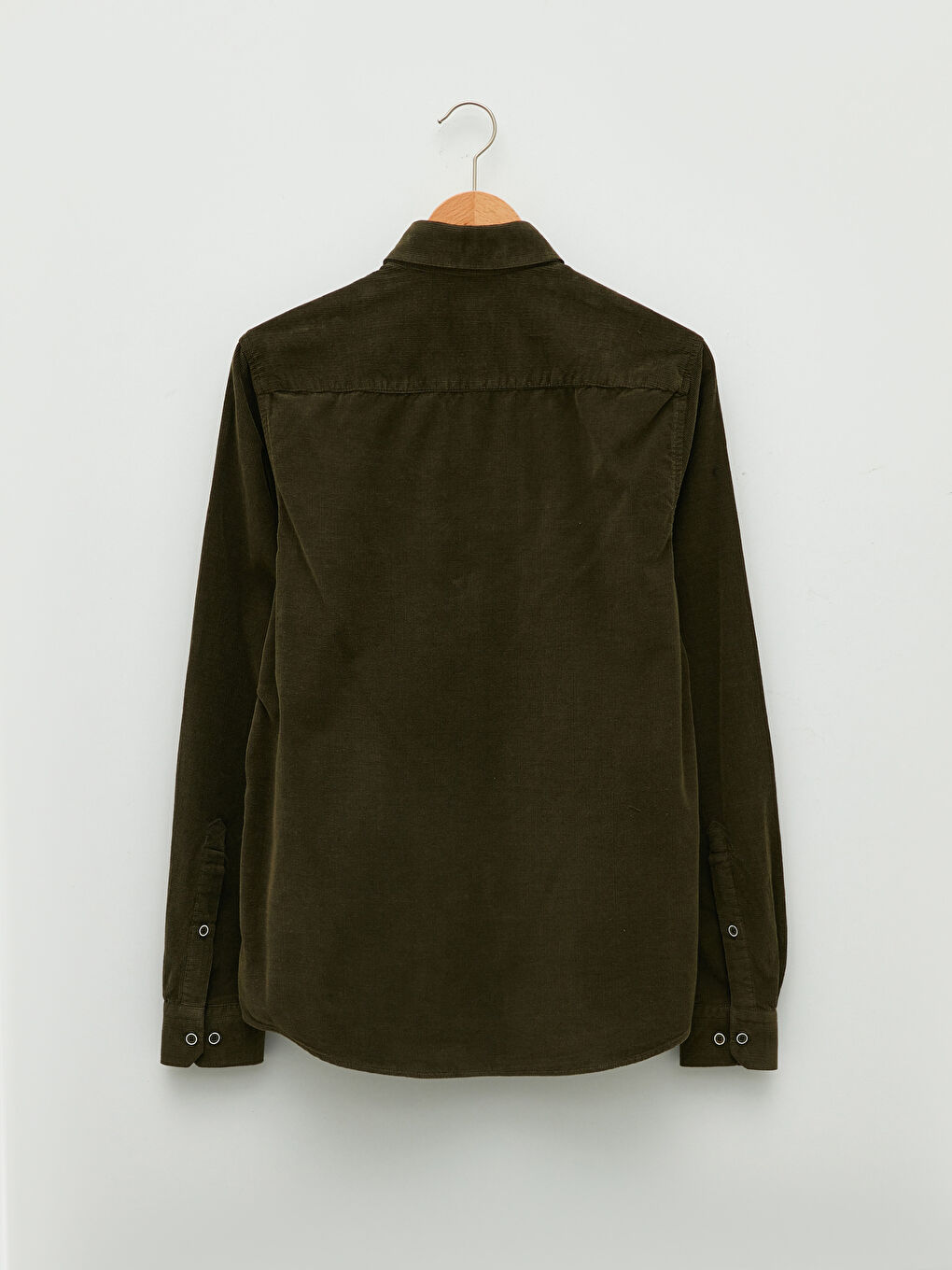 LCWAIKIKI Basic Slim Fit Uzun Kollu Kadife Erkek Gömlek -W10892Z8-LAV