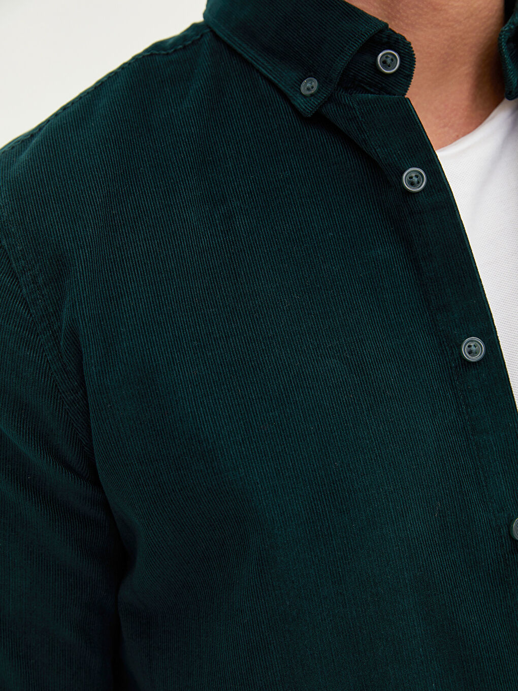 Regular Fit Long Sleeve Velvet Men's Shirt-2