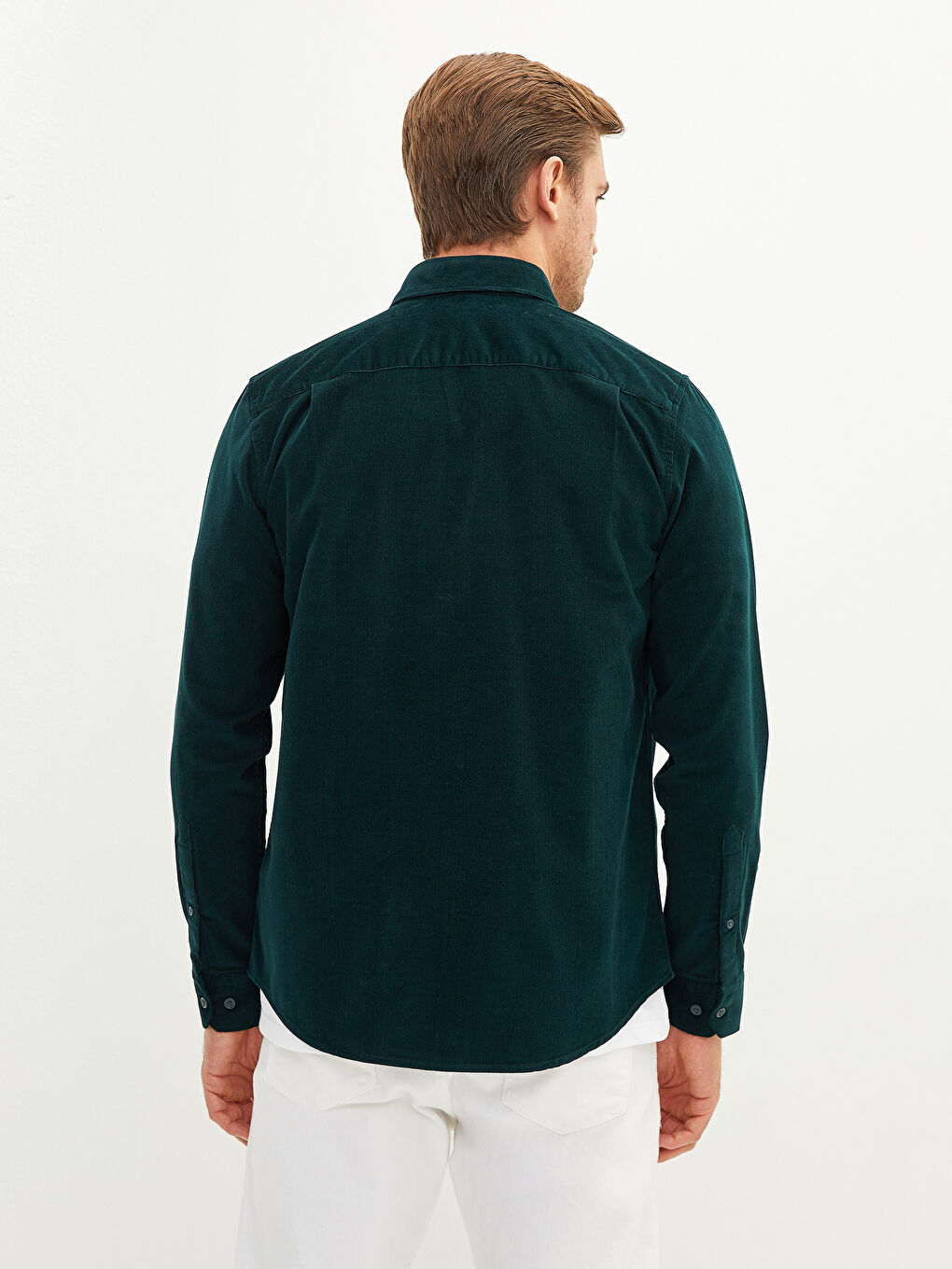 Regular Fit Long Sleeve Velvet Men's Shirt-4