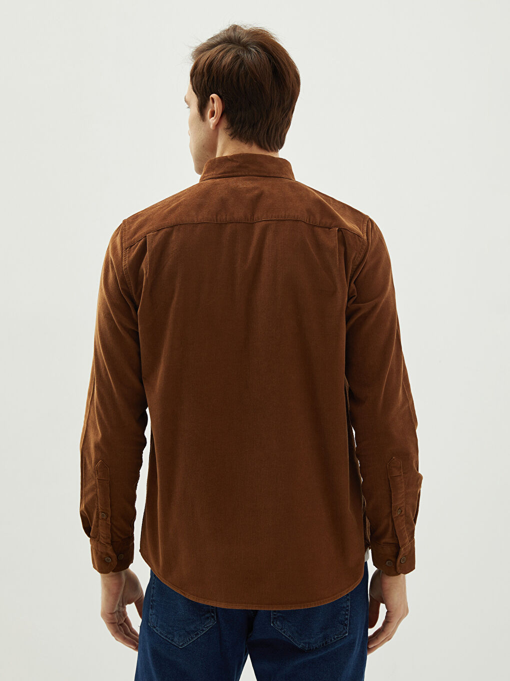 Regular Fit Long Sleeve Velvet Men's Shirt-4