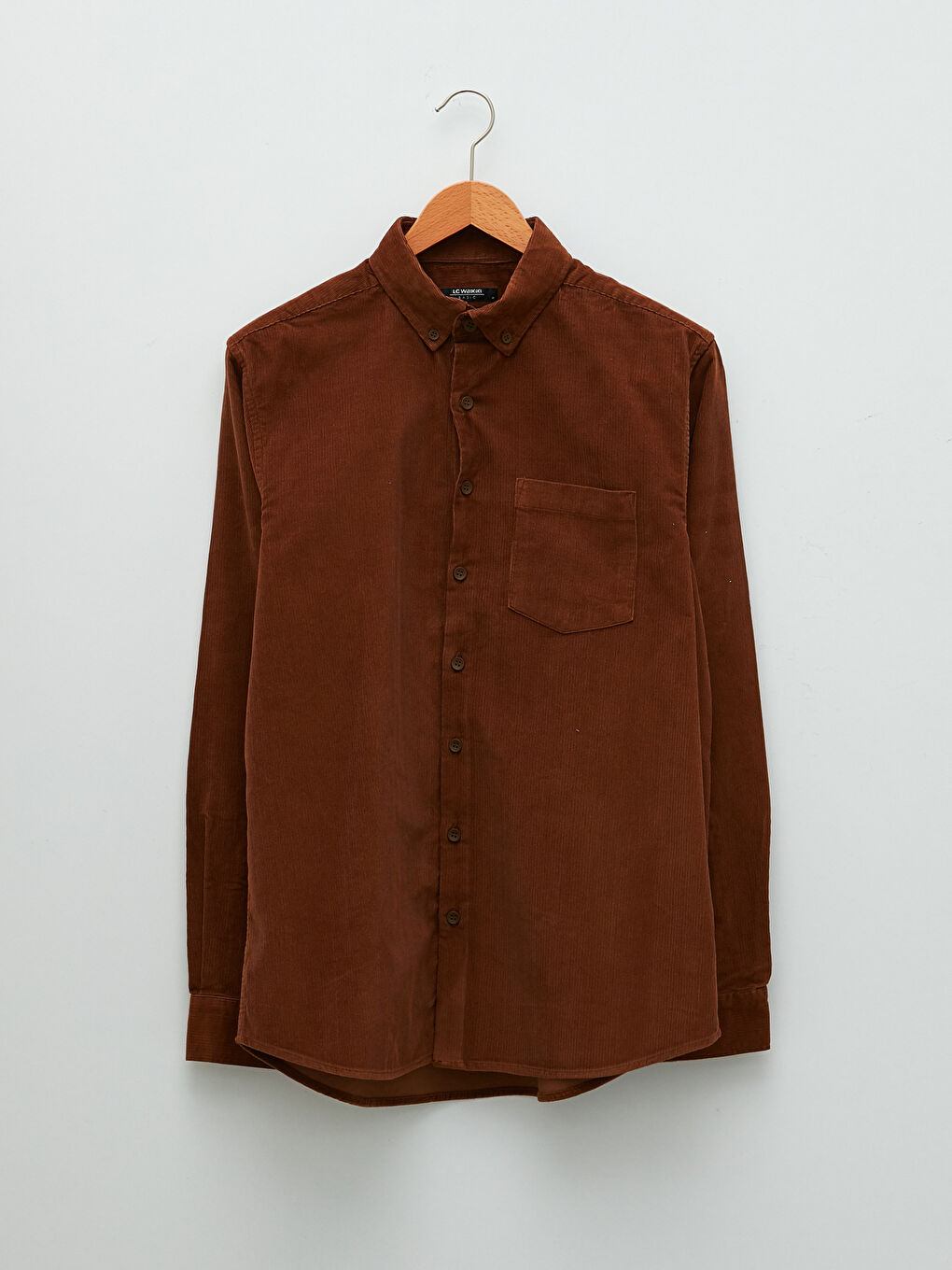 Regular Fit Long Sleeve Velvet Men's Shirt-5