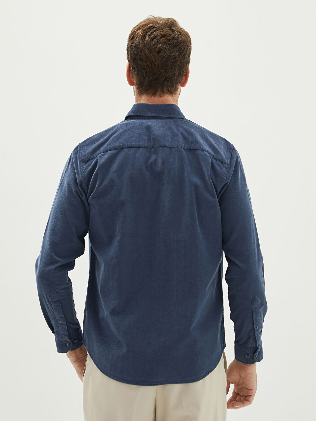 Regular Fit Long Sleeve Velvet Men's Shirt-4