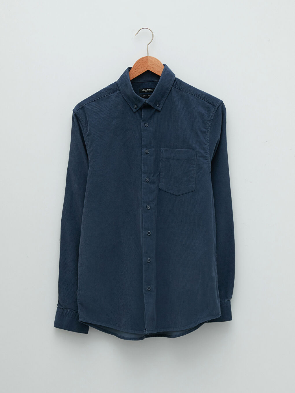 Regular Fit Long Sleeve Velvet Men's Shirt-5