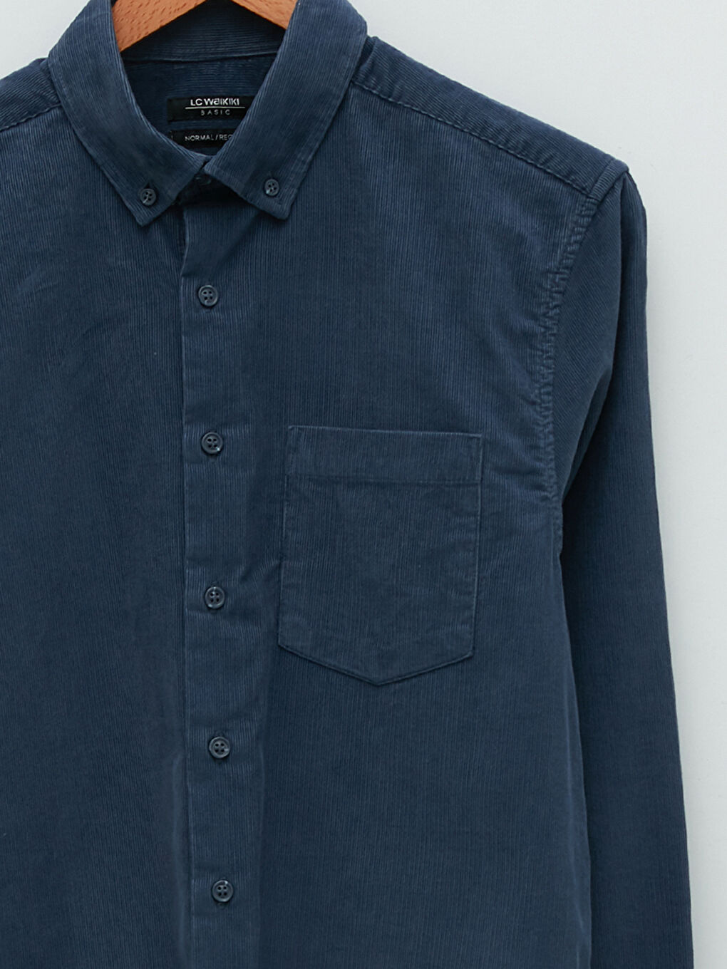 Regular Fit Long Sleeve Velvet Men's Shirt-7