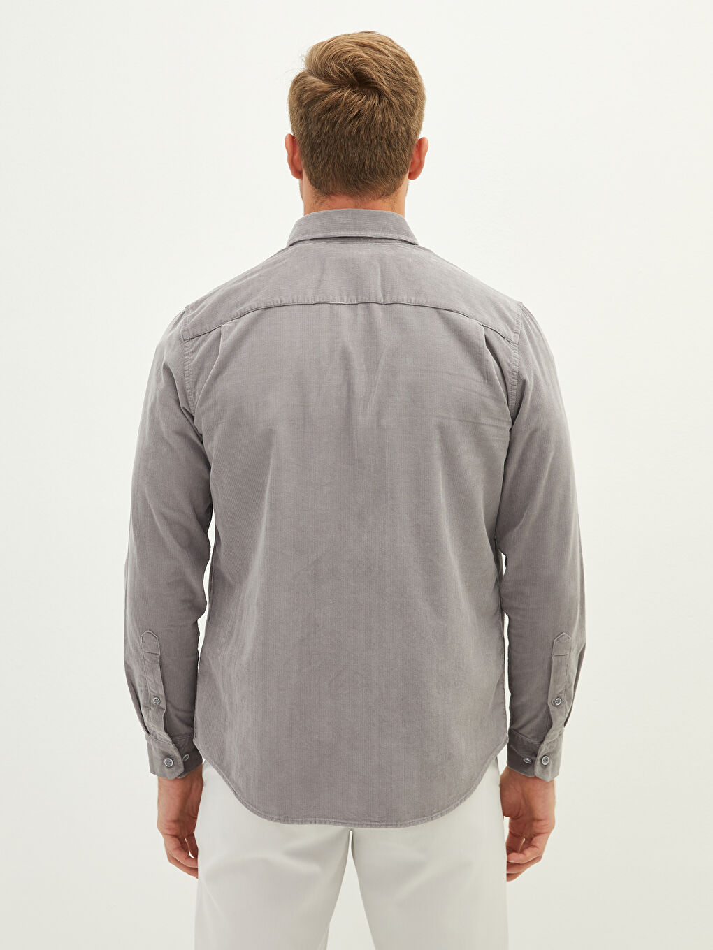 LCWAIKIKI Basic Regular Fit Long Sleeve Velvet Men's Shirt -W10893Z8-JVC