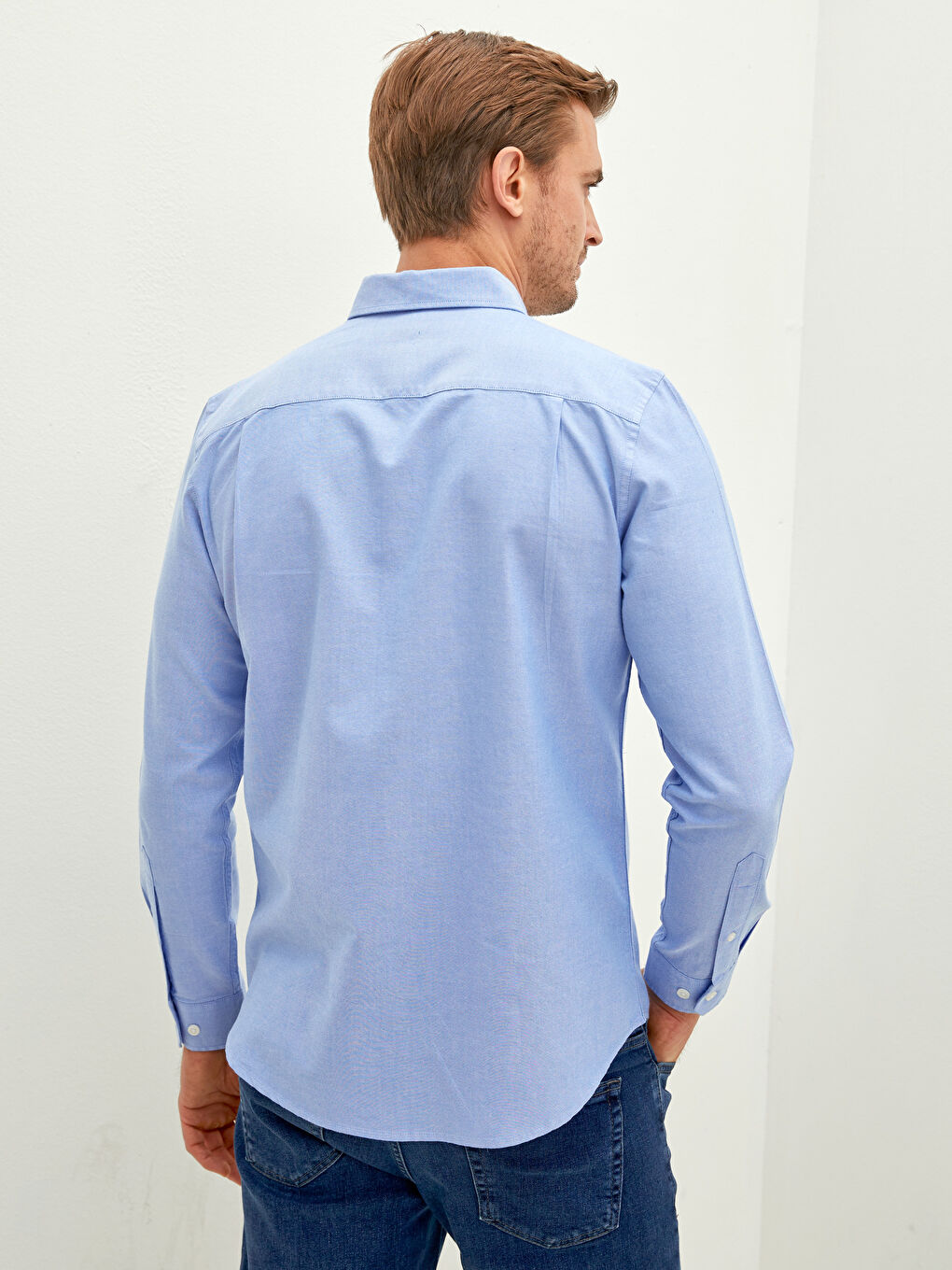 LCWAIKIKI Basic Regular Fit Long Sleeve Oxford Men's Shirt -W10896Z8-CTD