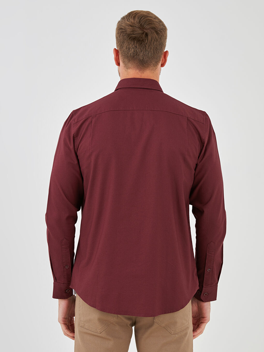 LCWAIKIKI Basic Regular Fit Long Sleeve Oxford Men's Shirt -W10896Z8-HER
