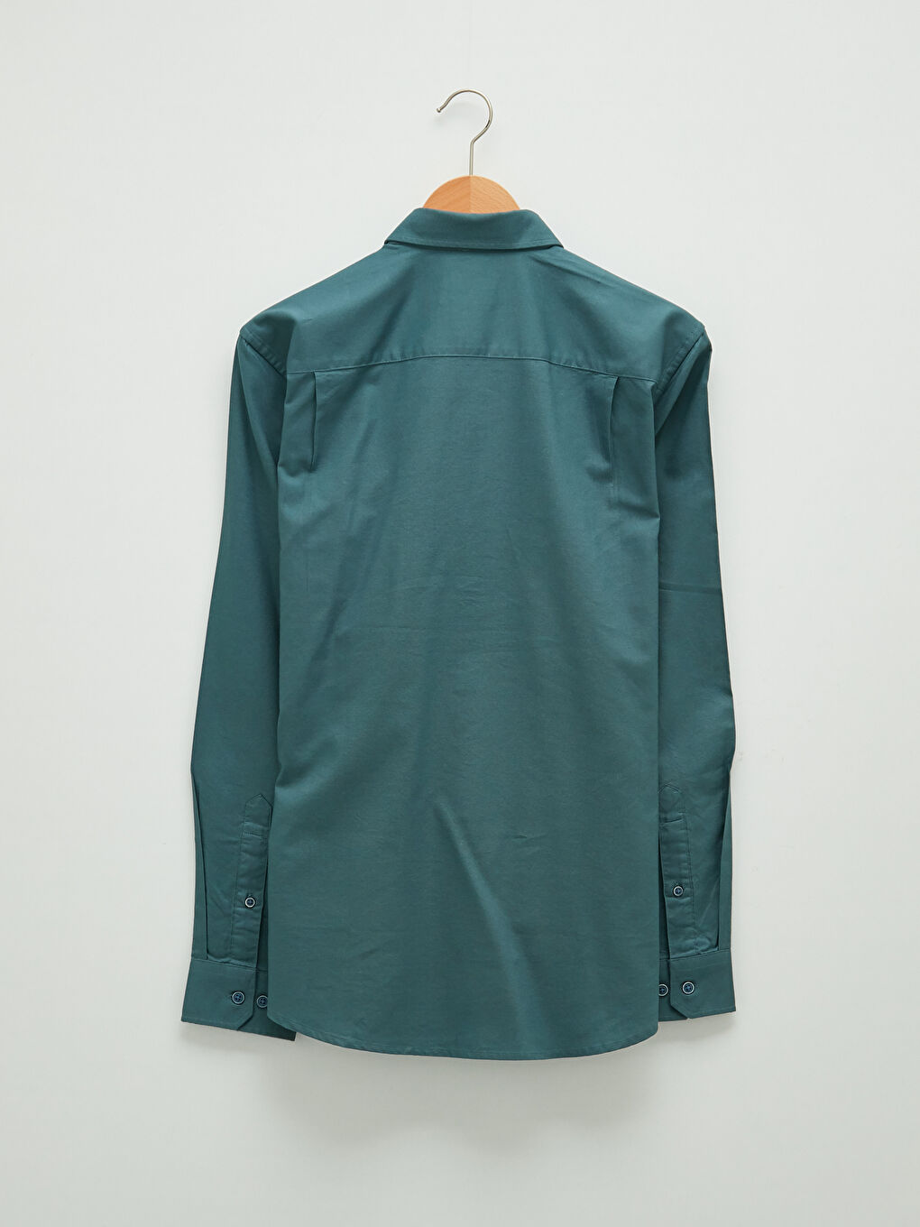 Yeşil Regular Fit Uzun Kollu Oxford Erkek Gömlek-6