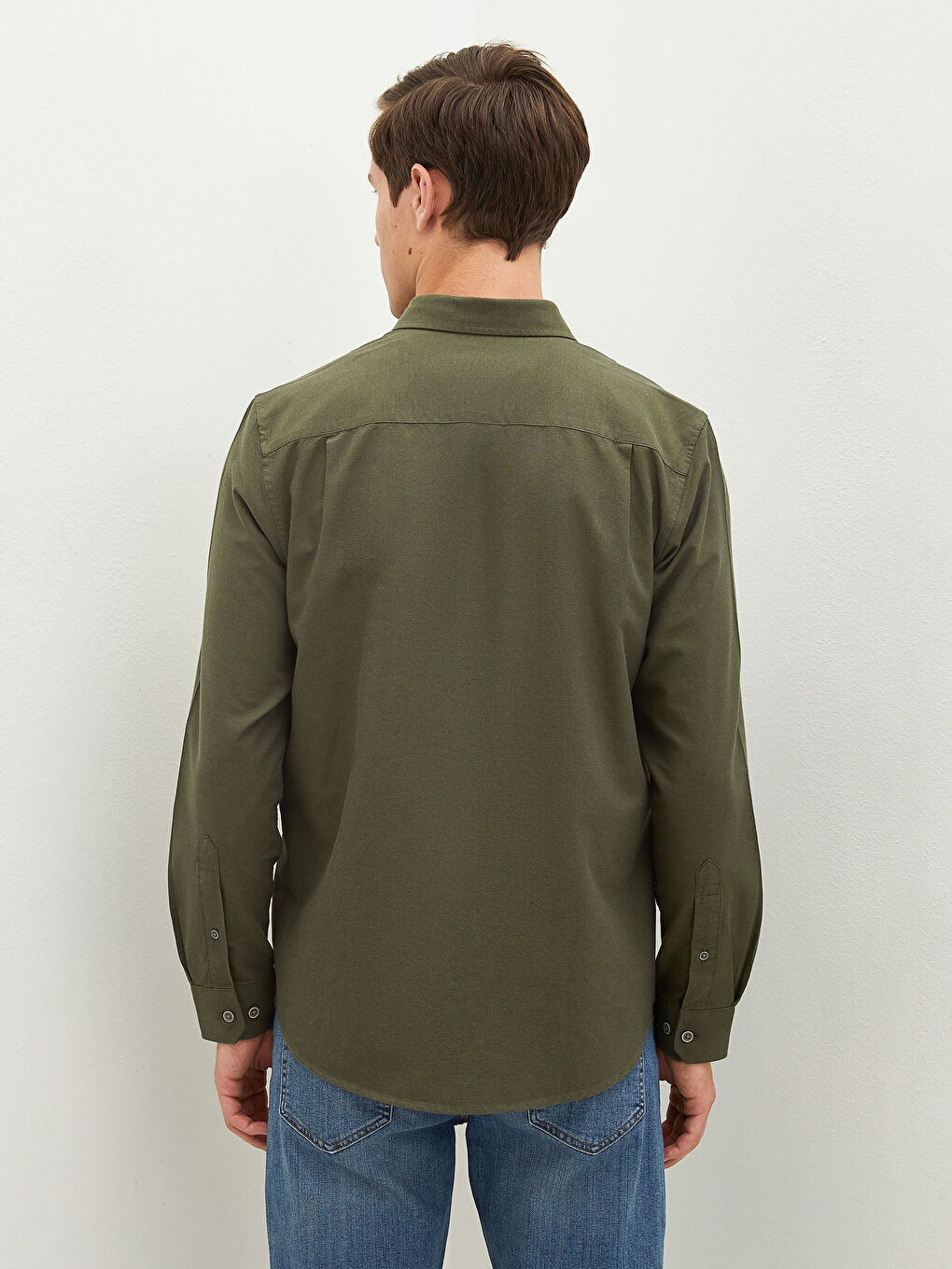 Chemise Oxford à Manches Longues pour Hommes Coupe Régulière-3