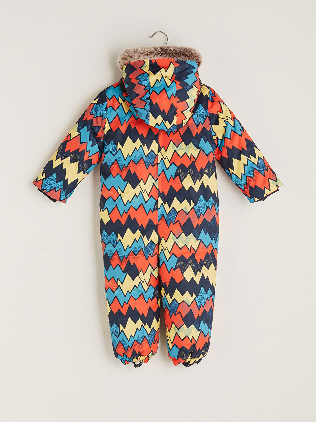 جمبسوت أولاد رضع مزود بغطاء رأس كم طويل مطبوع-1