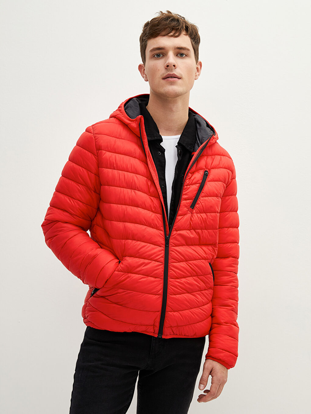 Стандартное Тонкое Мужское Пальто С Капюшоном-2