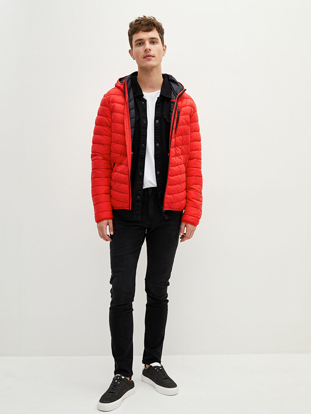 Стандартное Тонкое Мужское Пальто С Капюшоном-3