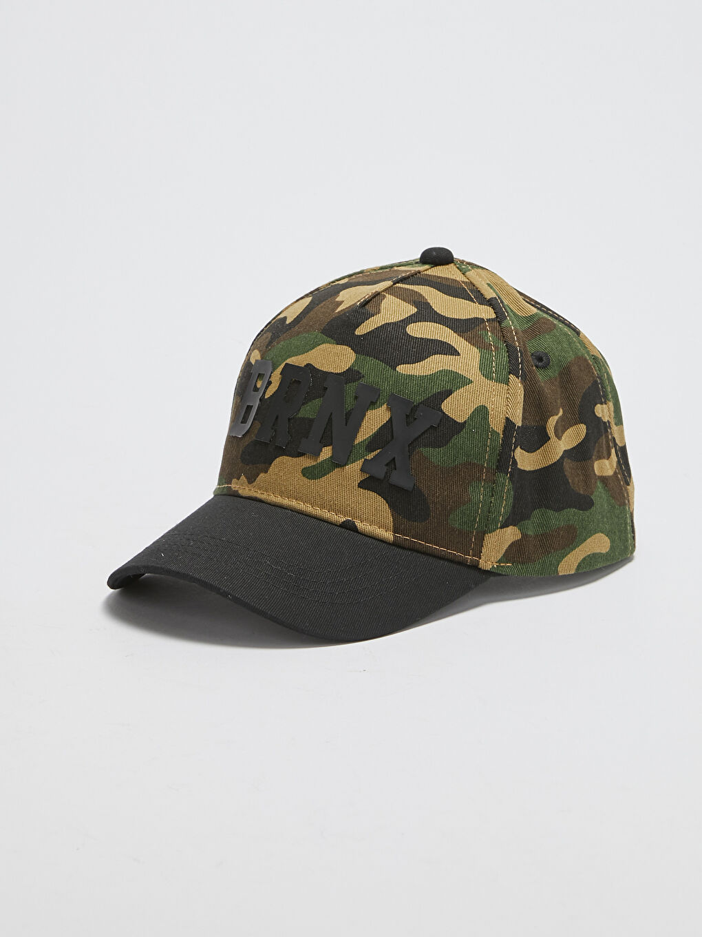 Camouflage Patterned Label Printed Boy Hat-2