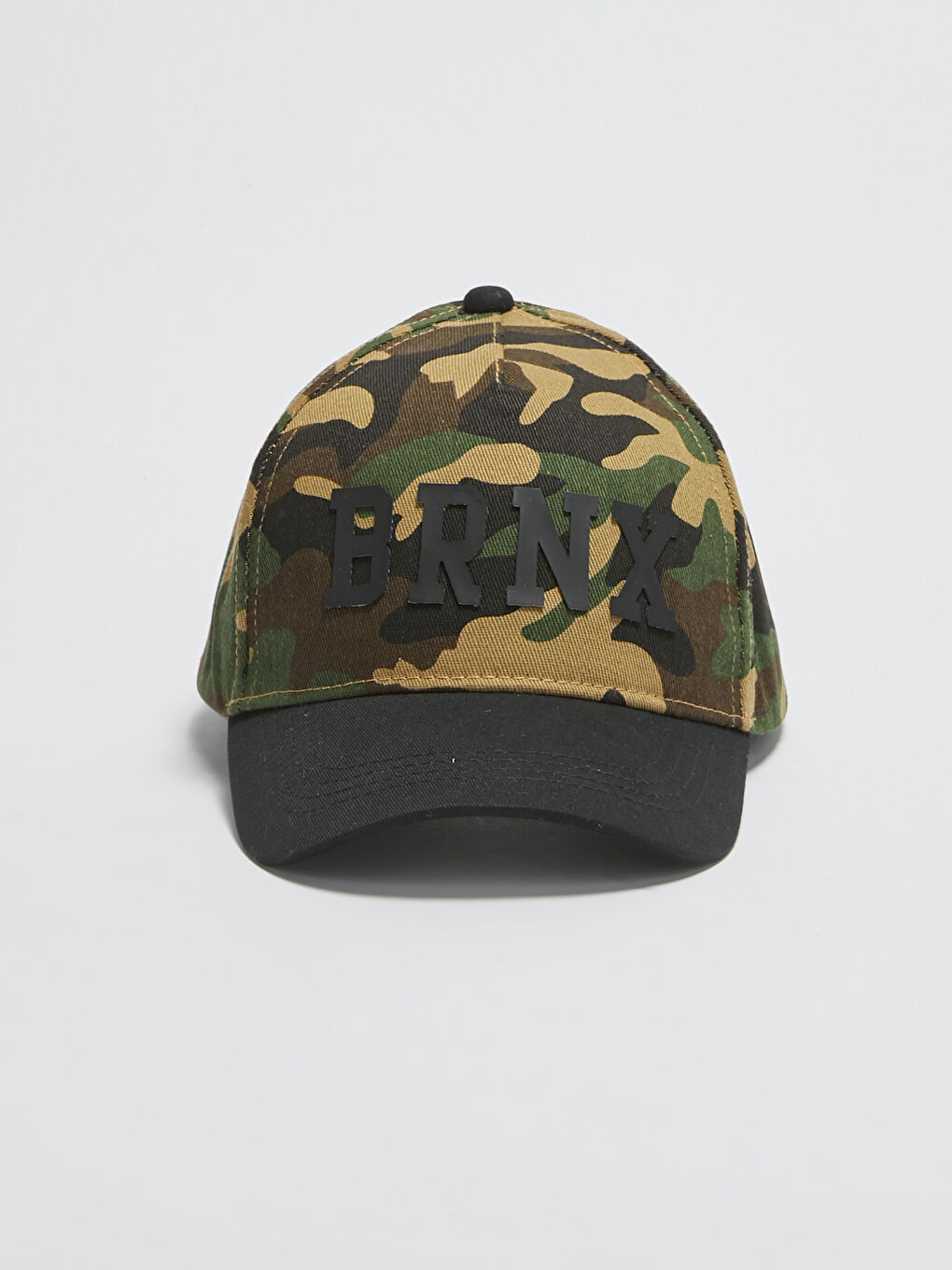 Camouflage Patterned Label Printed Boy Hat-3