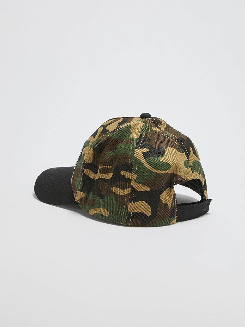 Camouflage Patterned Label Printed Boy Hat-4