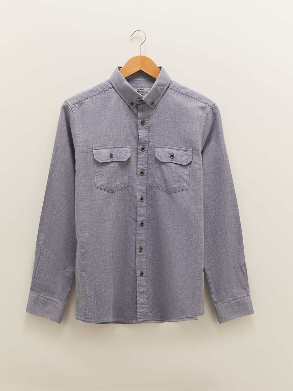 İndigo Regular Fit Uzun Kollu Armürlü Erkek Gömlek-7