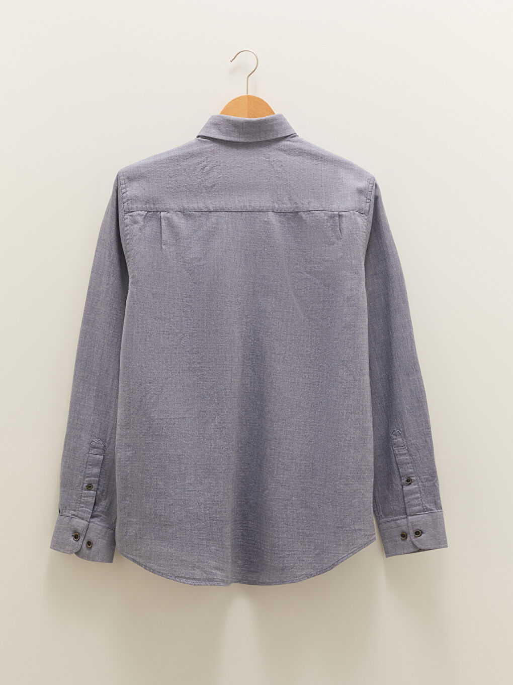 İndigo Regular Fit Uzun Kollu Armürlü Erkek Gömlek-8