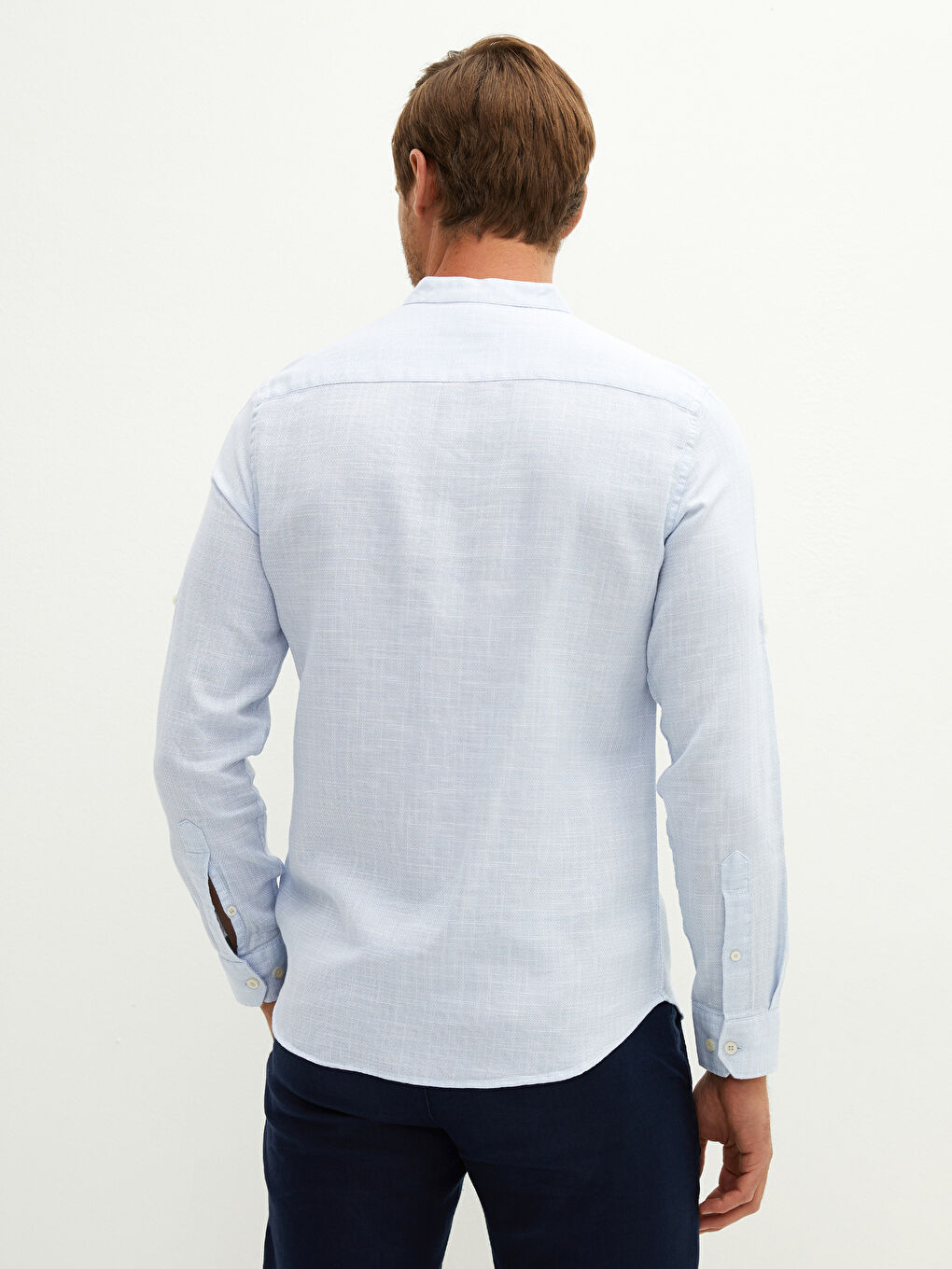 Mavi Slim Fit Hakim Yaka Uzun Kollu Poplin Erkek Gömlek-5