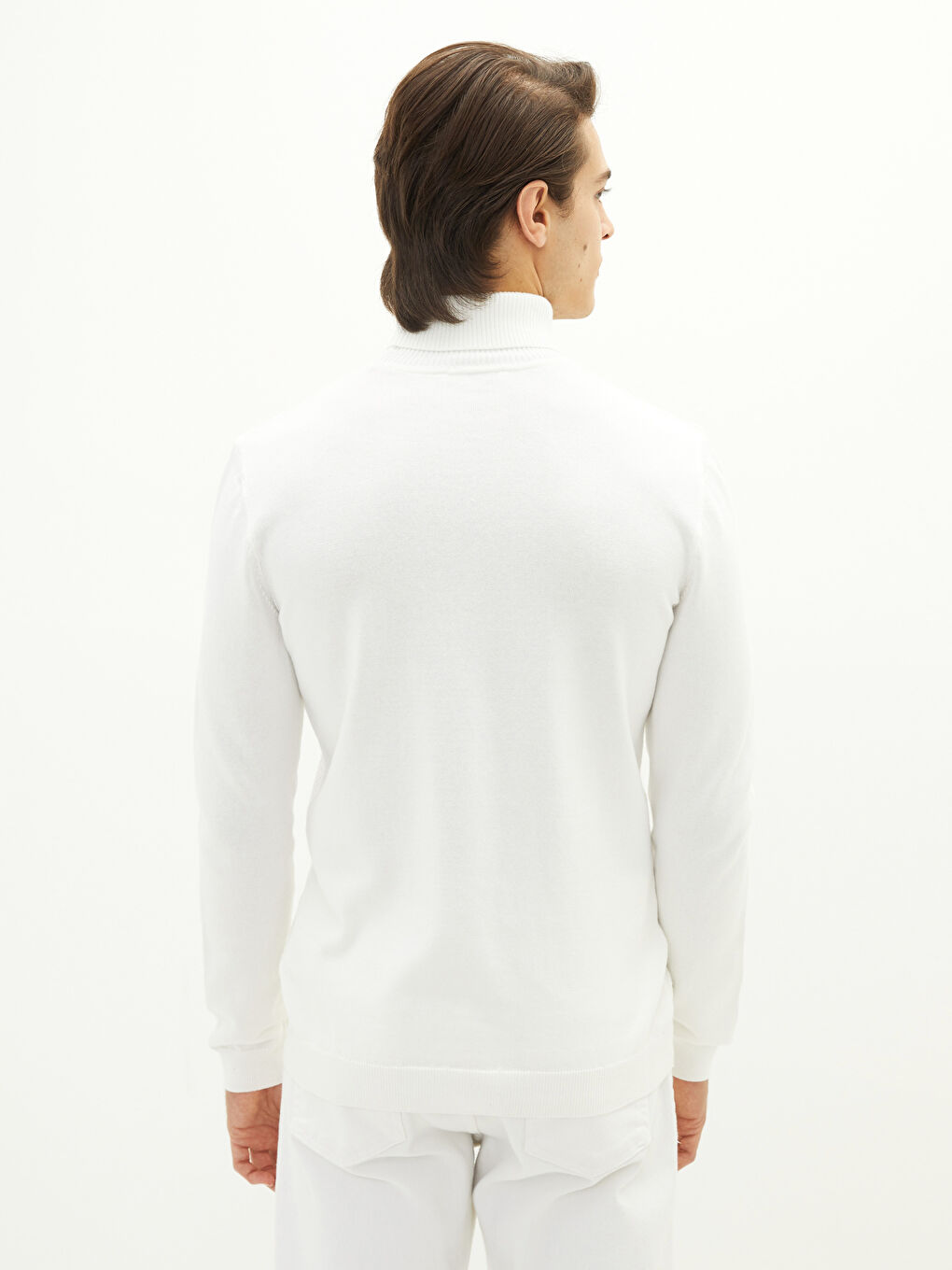 Turtleneck Long Sleeve Thin Men's Tricot Sweater-4