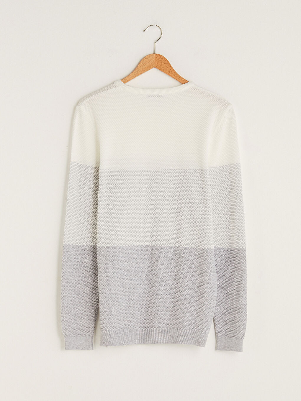 Crew Neck Long Sleeve Color Block Men's Knitwear Sweater-6