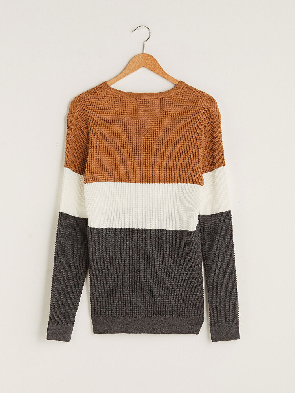 Crew Neck Long Sleeve Striped Slim Men's Knitwear Sweater-7