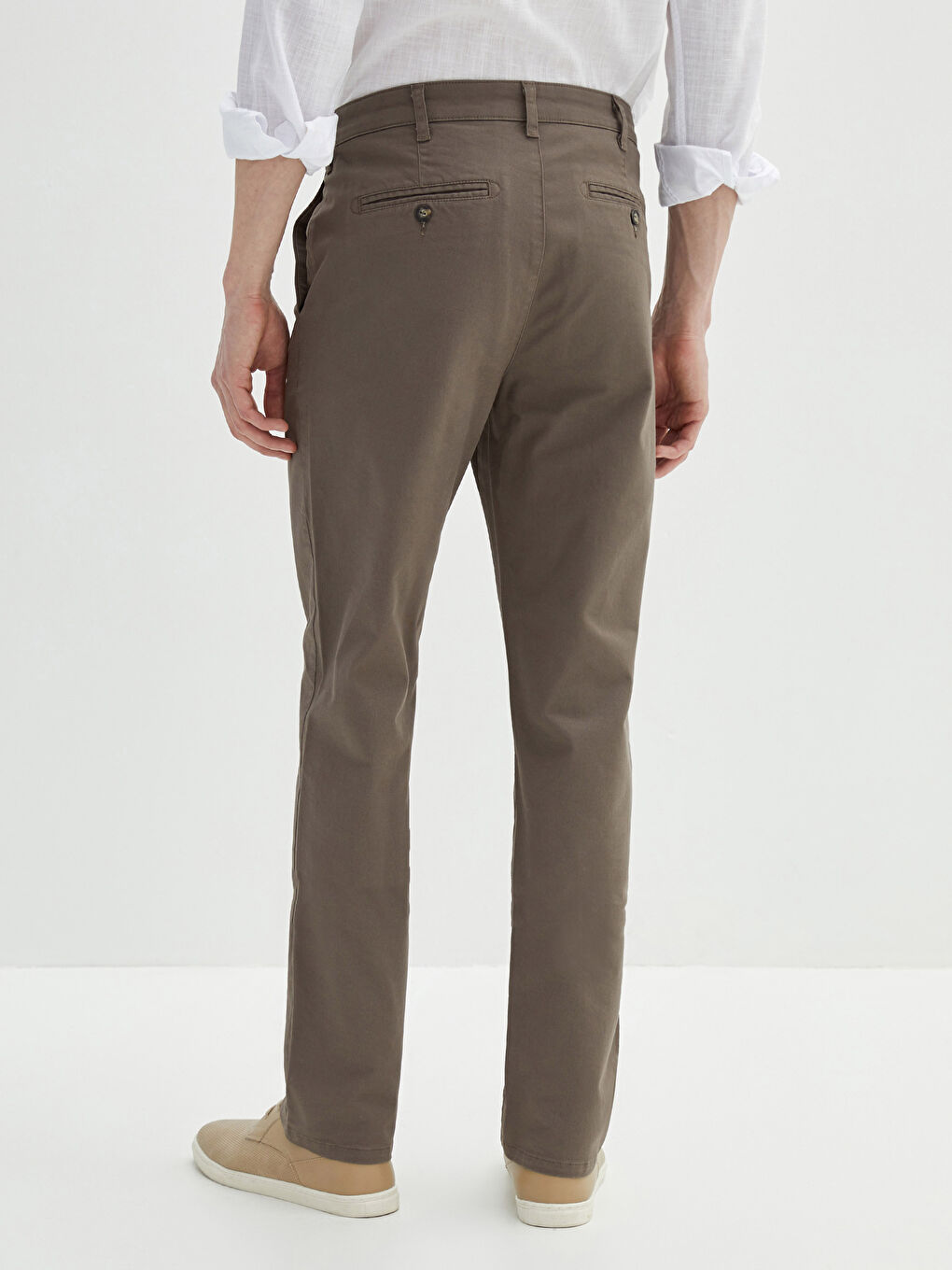 LCWAIKIKI Classic Kahverengi Normal Kalıp Gabardin Erkek Chino Pantolon - 4