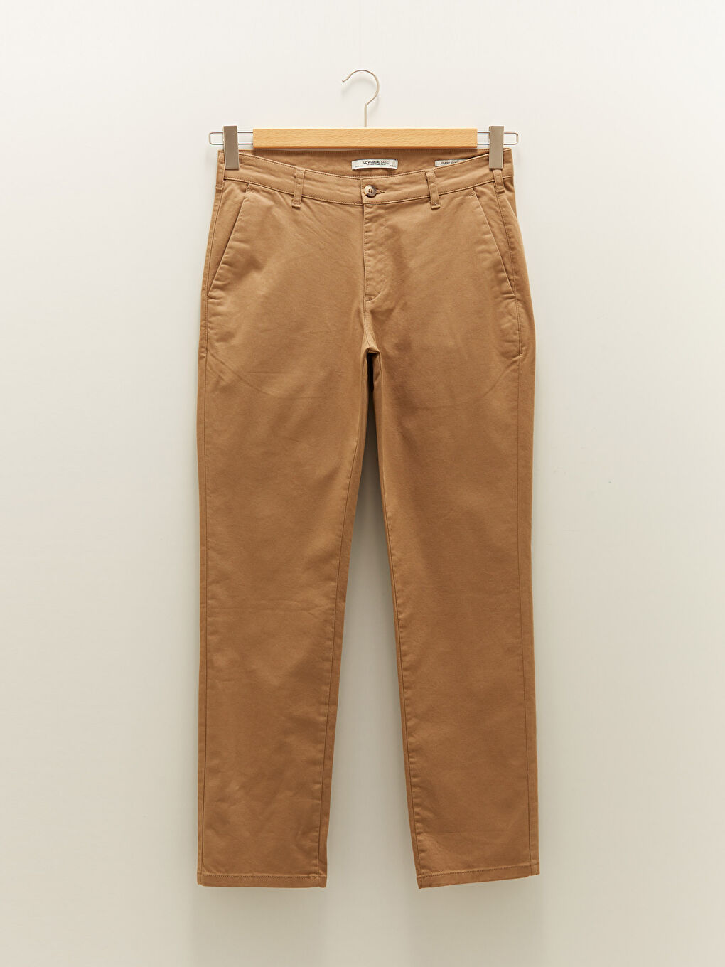 Bej Normal Kalıp Gabardin Erkek Chino Pantolon-5