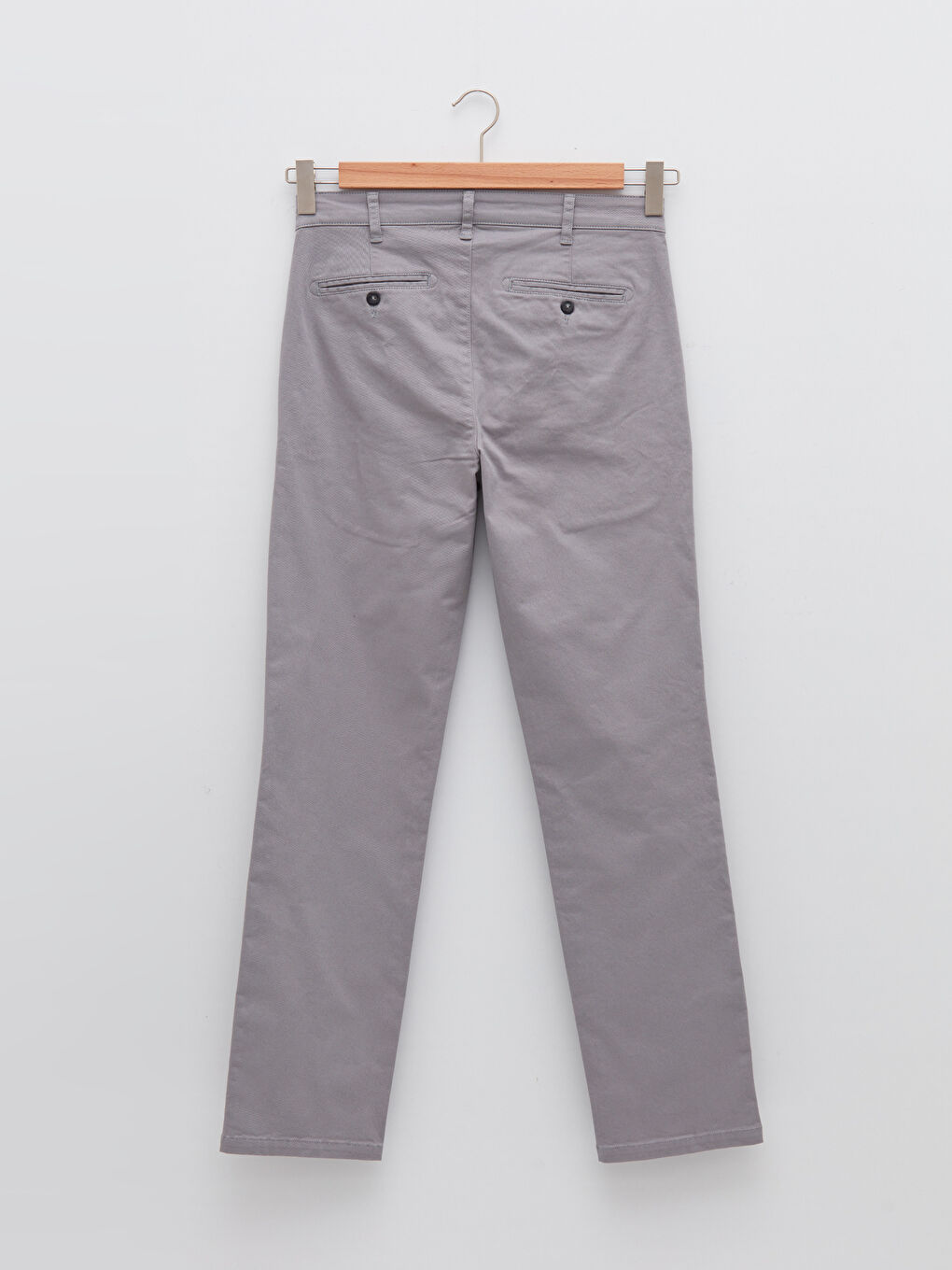 Gri Normal Kalıp Gabardin Erkek Chino Pantolon-6