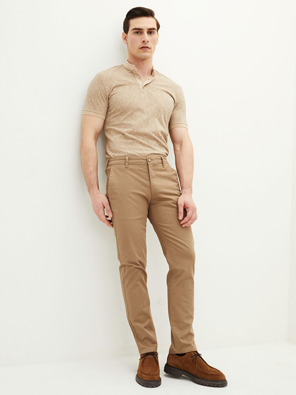 بنطلون تشينو جبردين بقصة رفيعة للرجال-1